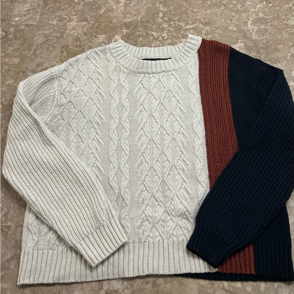 Banana Republic Knit Sweater in Cream, Red, and Blue